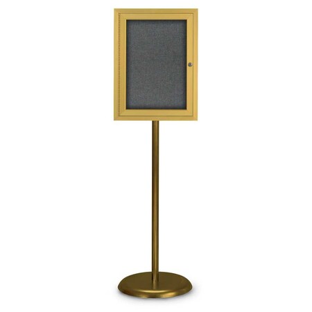 United Visual Products Corkboard, Double Door, Radius Frame, 60x36", Bronze/Black UV7004-BRONZE-BLACK